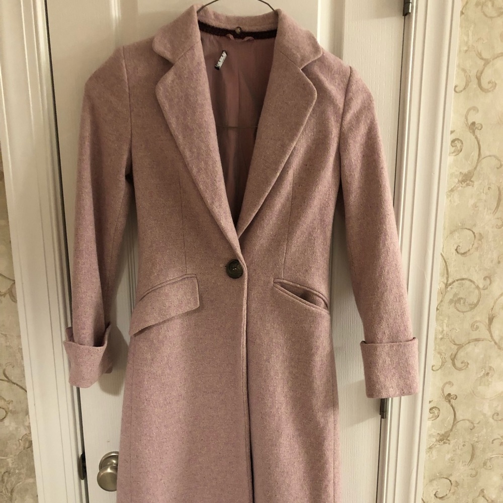 Gorgeous soft pink long winter coat